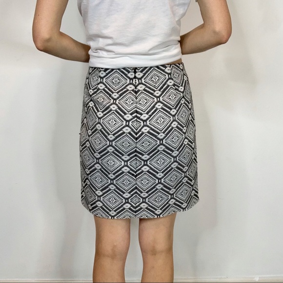 J. CREW knit skirt cotton blend black & white 1891 - Picture 3 of 7